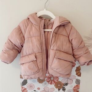 Zara Kids Pink Puffer Jacket